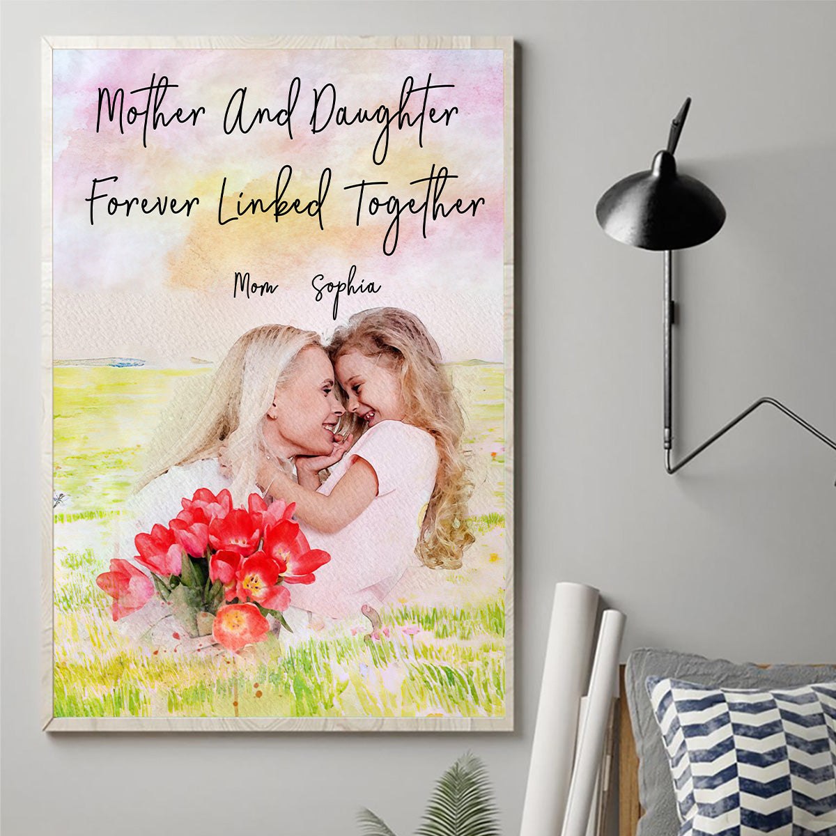 Mutter und Tochter – Personalisierte Leinwand und Poster für die Mutter