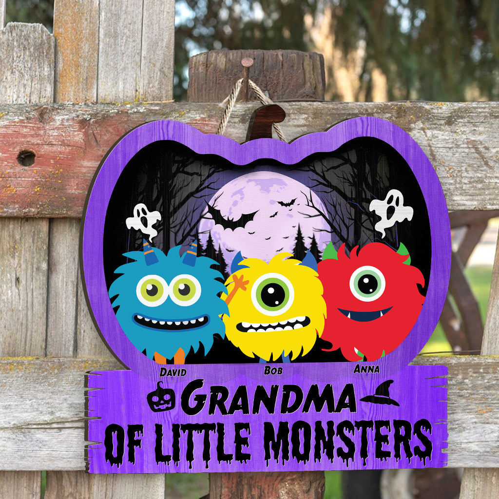 Oma der kleinen Monster - Personalisiertes Oma-Holzschild