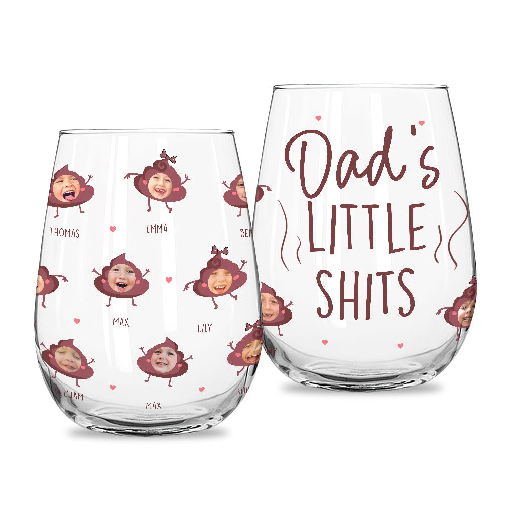 Mamas kleiner Scheißer – Geschenk für Mama, Oma, Papa, Opa – Personalisiertes Weinglas