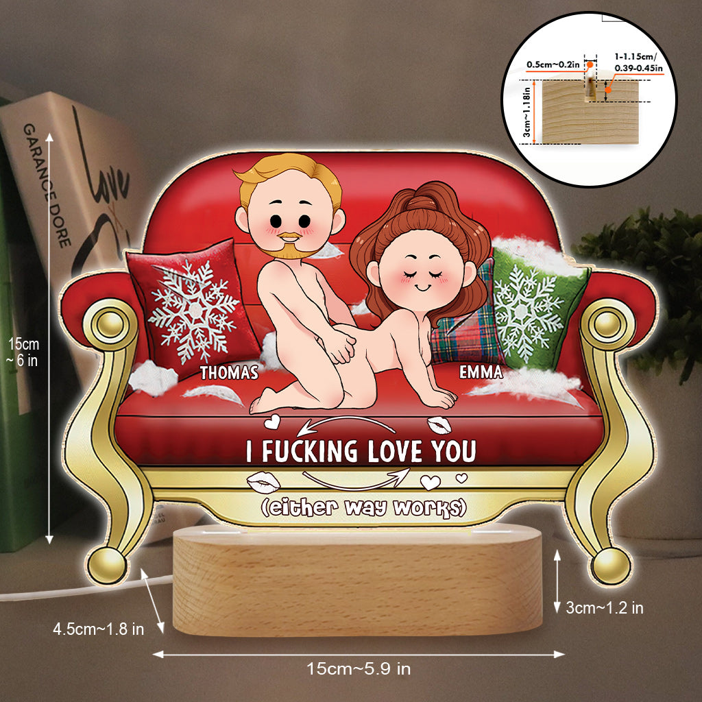 Ich liebe dich – Personalisierte, paarförmige Leuchte mit Plakette