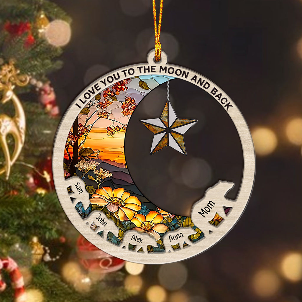 Ich liebe dich bis zum Mond und zurück – Geschenk für Mama – Personalisierter Ornament-Mix