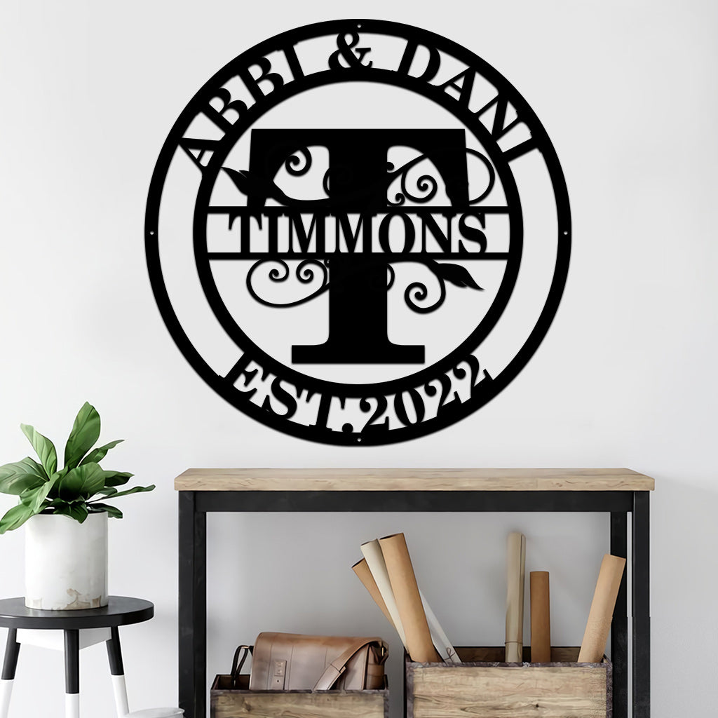 Familienname - Personalisiertes Einweihungsgeschenk aus Metall