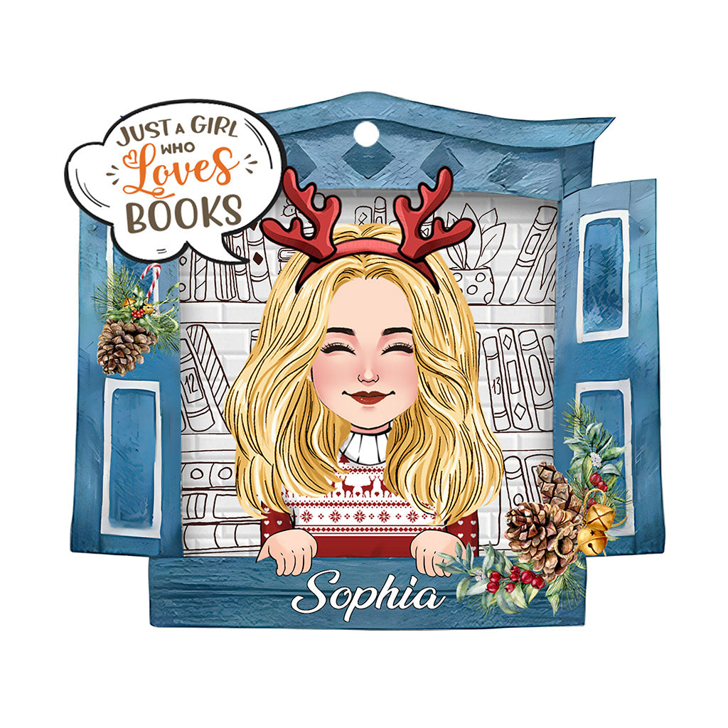 Einfach ein Mädchen, das Bücher liebt – personalisierte Fußmatte in Buchform