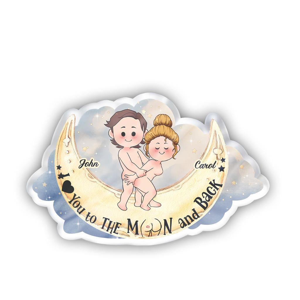 Ich liebe dich bis zum Mond und zurück – Personalisiertes Kissen in Pärchenform