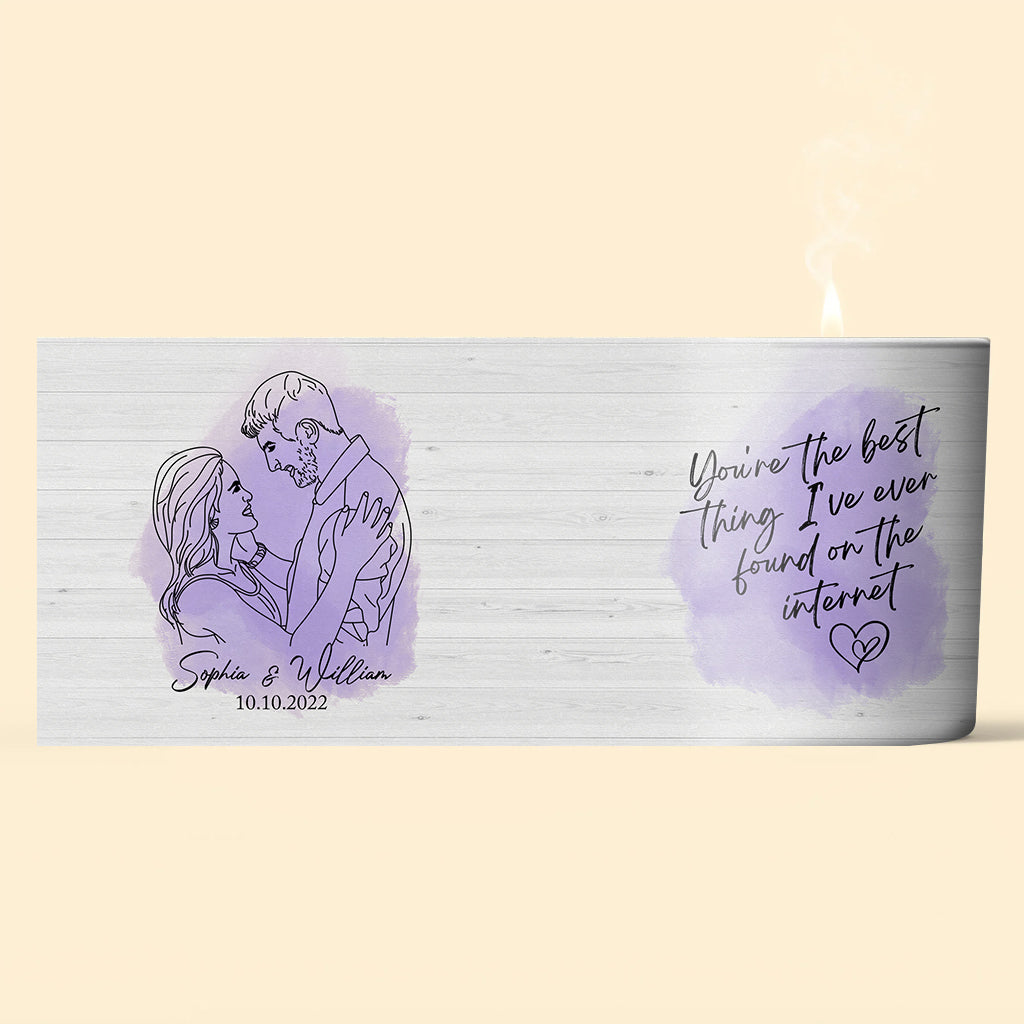 Das Beste aus dem Internet – Personalisierte Kerze für Ehepaare mit Holzdeckel