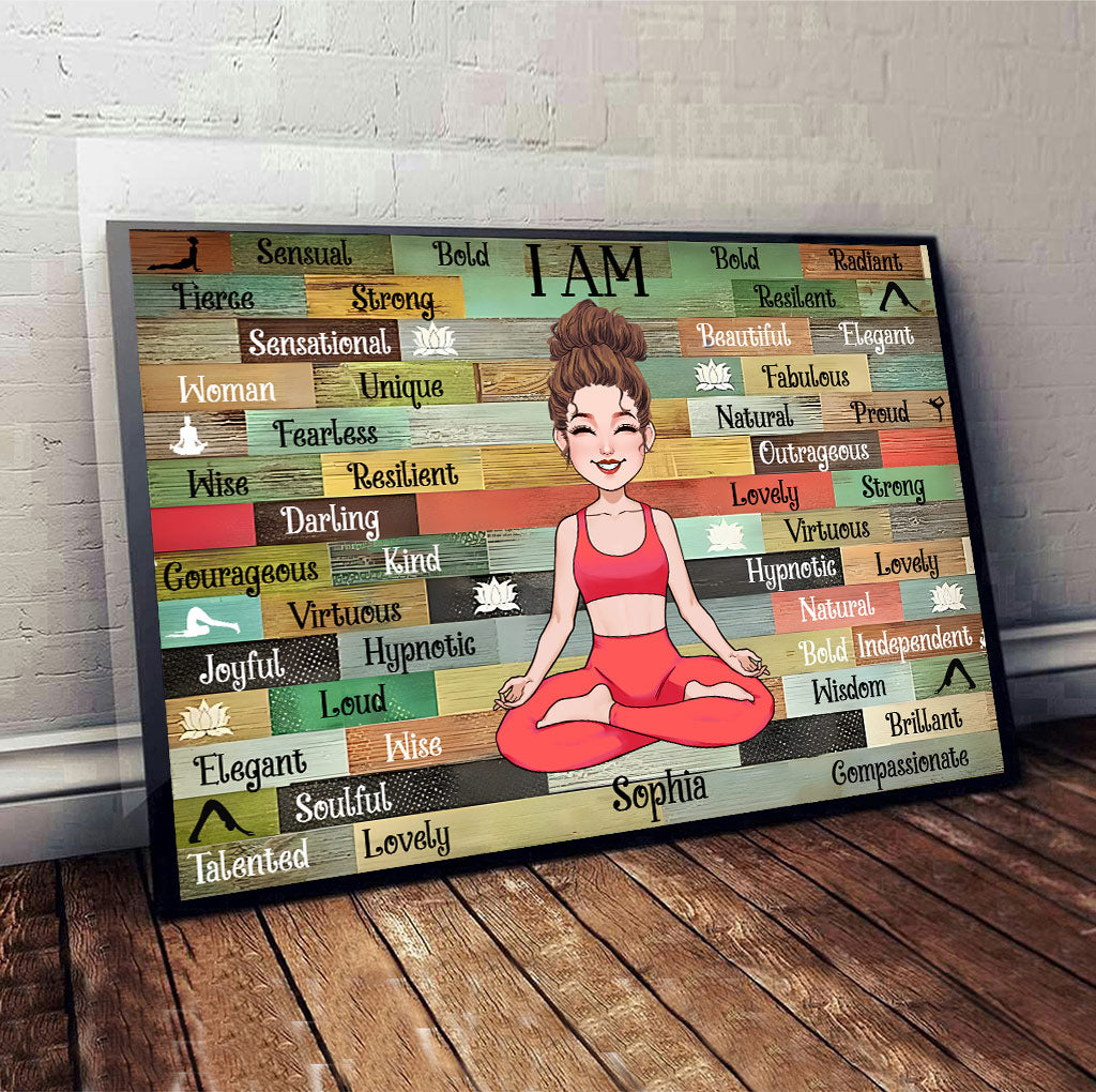 Ich bin – Personalisierte Yoga-Leinwand und Poster