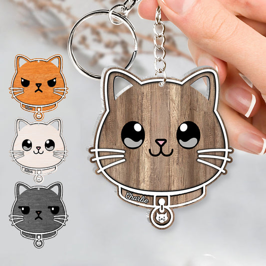 Niedliche Katze – personalisierter Katzen-Schlüsselanhänger