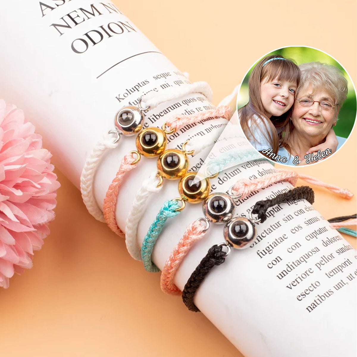 Meine Enkelkinder – Geschenk für Oma – Personalisiertes Projektionsarmband