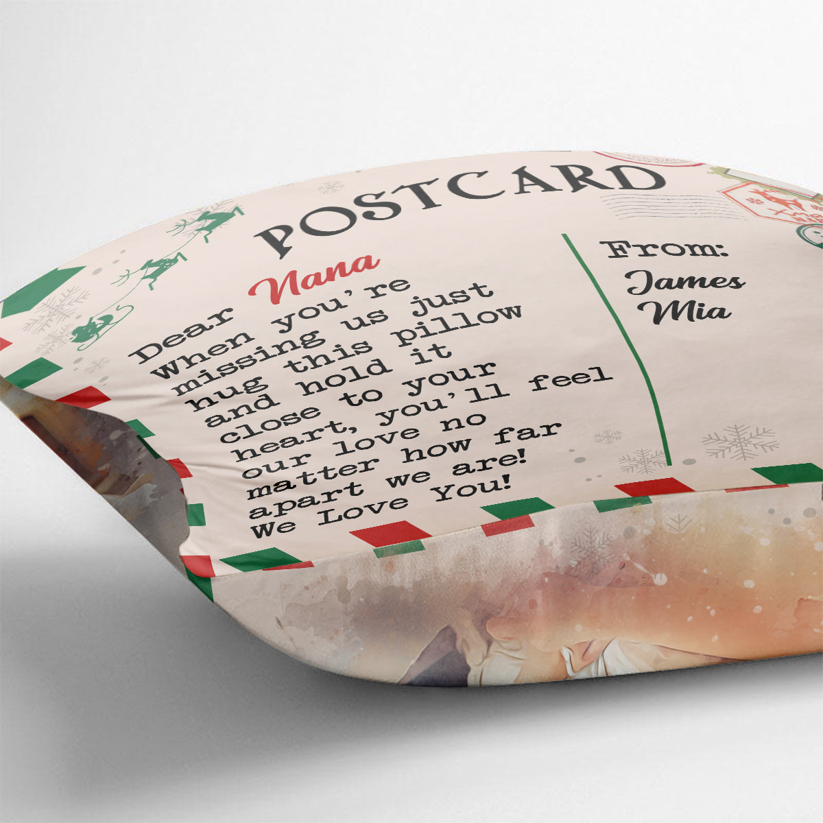 Liebe Oma Postkarte - Personalisiertes Oma-Kissen