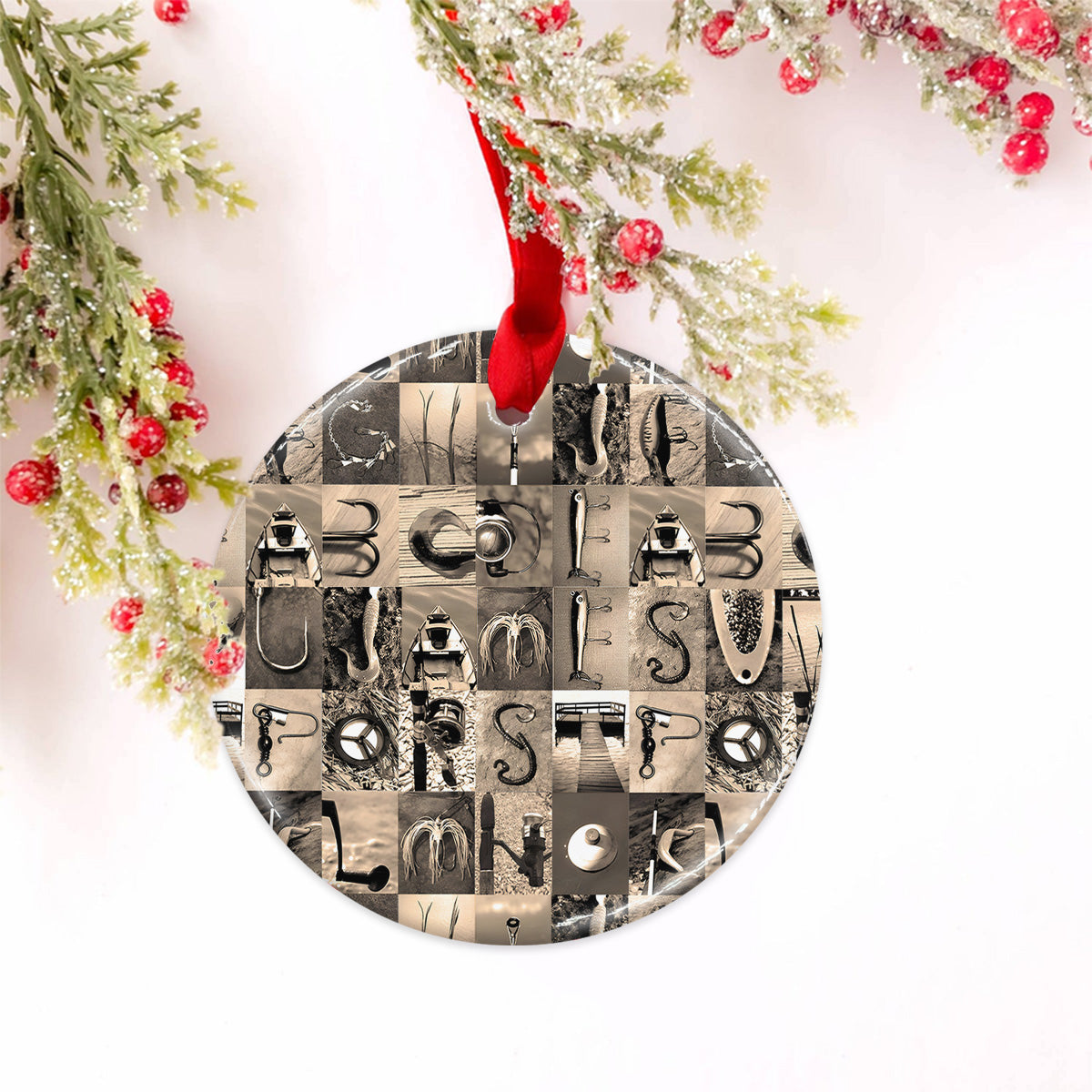 Vintage-Angelalphabet – Personalisierter Keramikkreis mit Angelmotiv