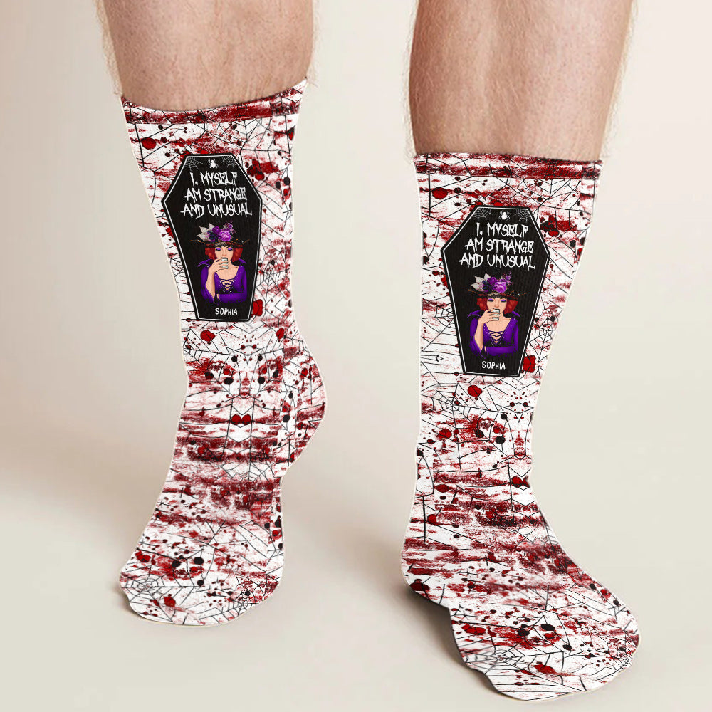 I Myself Am Strange and Unusual - Personalized Witch Socks