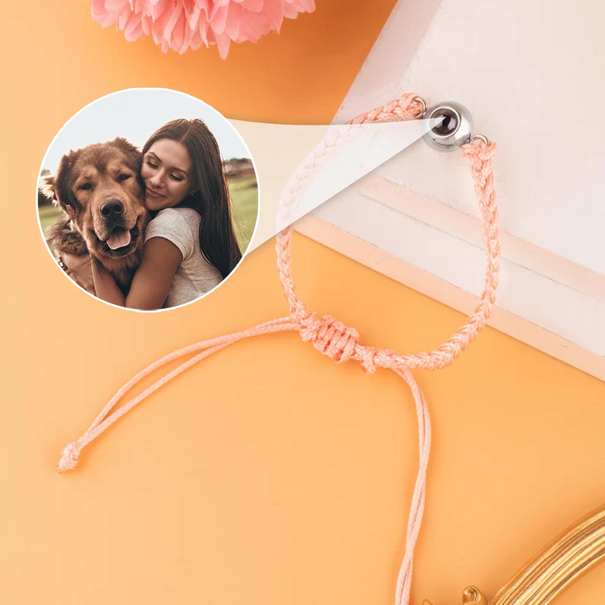 Diejenigen, die wir lieben, gehen nicht fort – Hund/Katze – Geschenk für Hundeliebhaber, Trauernde nach einem Hunde- oder Katzenverlust – Personalisiertes Projektionsarmband