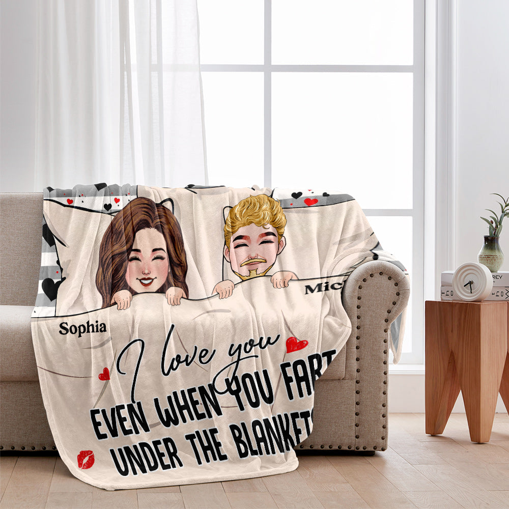 Ich liebe dich auch dann, wenn du unter der Decke furzt – Personalisierte Pärchendecke