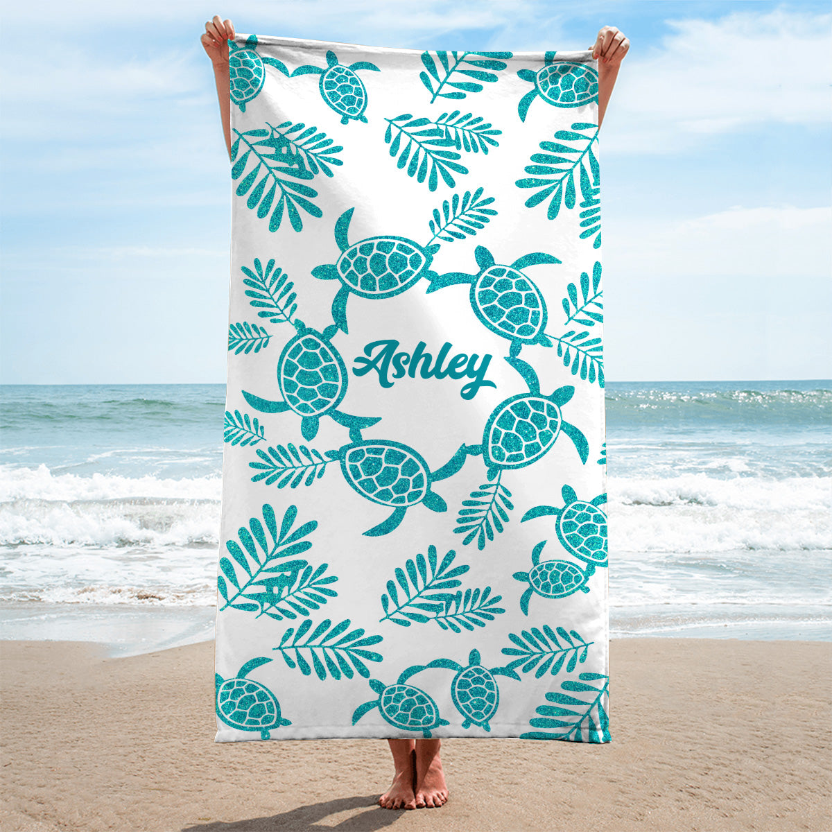 Turtle Lover - Personalized Sea Lover Beach Towel