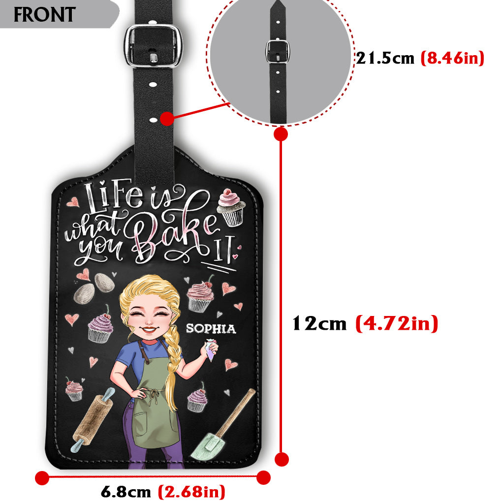 Das Leben ist, was du daraus backst – Personalisierter Gepäckanhänger aus Leder zum Backen