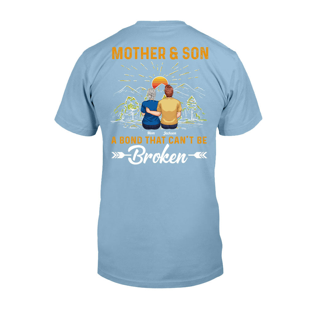Mutter und Sohn – ein unzerbrechliches Band – personalisiertes Mutter-T-Shirt und Hoodie
