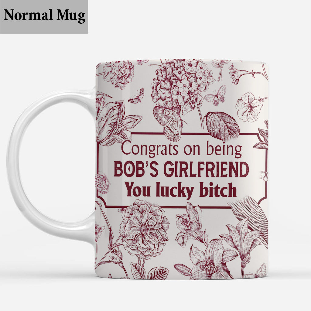 Herzlichen Glückwunsch, dass du meine Freundin/mein Freund/meine Frau/mein Mann bist! Du hast Glück! – Geschenk für Ehemann, Freund, Ehefrau, Freundin – Personalisierte Tasse