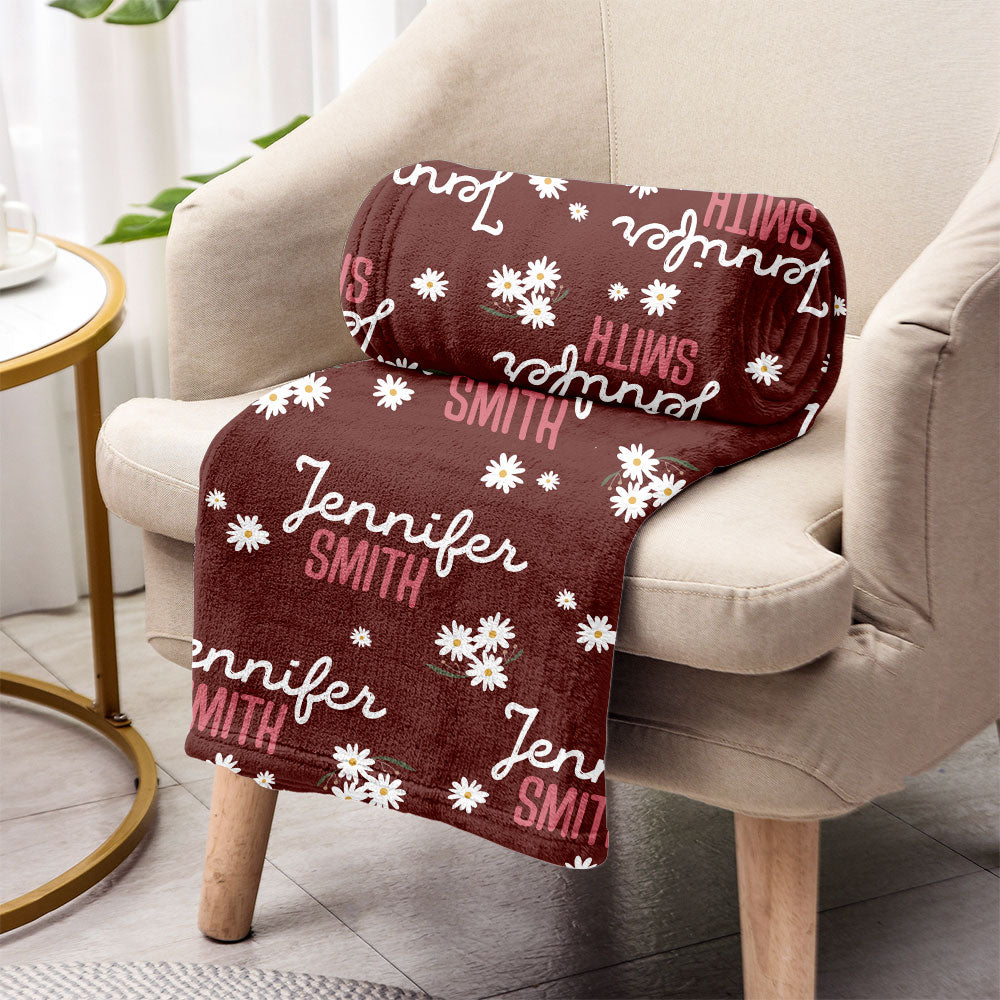 Personalisierte Oma-Decke mit Daisy-Namen