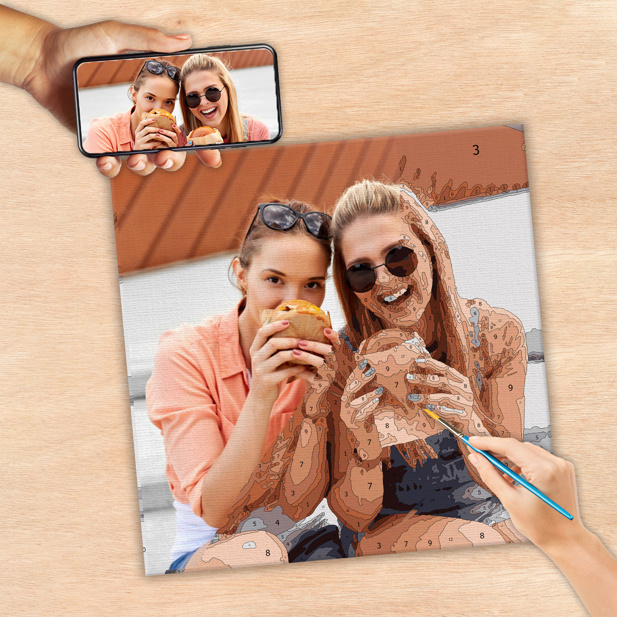 Individuelles Foto – Personalisiertes Malen-nach-Zahlen-Set für die beste Freundin