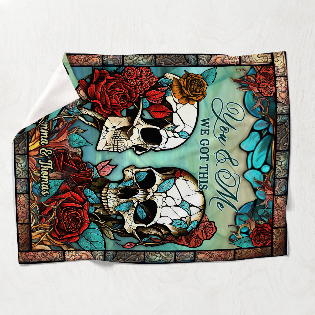 Totenkopf-Paar – Personalisierte Totenkopf-Decke