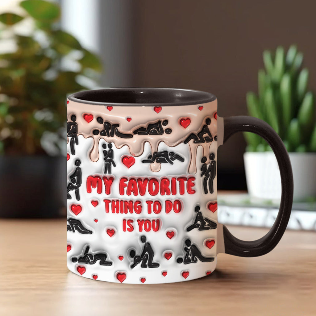 Meine Lieblingsbeschäftigung ist mit dir - Personalisierte Tasse für Paare