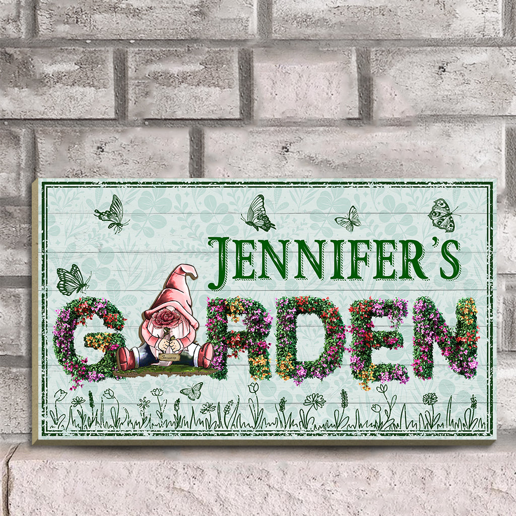 Willkommen in meinem Garten – Personalisiertes, austauschbares Gartenschild aus Holz