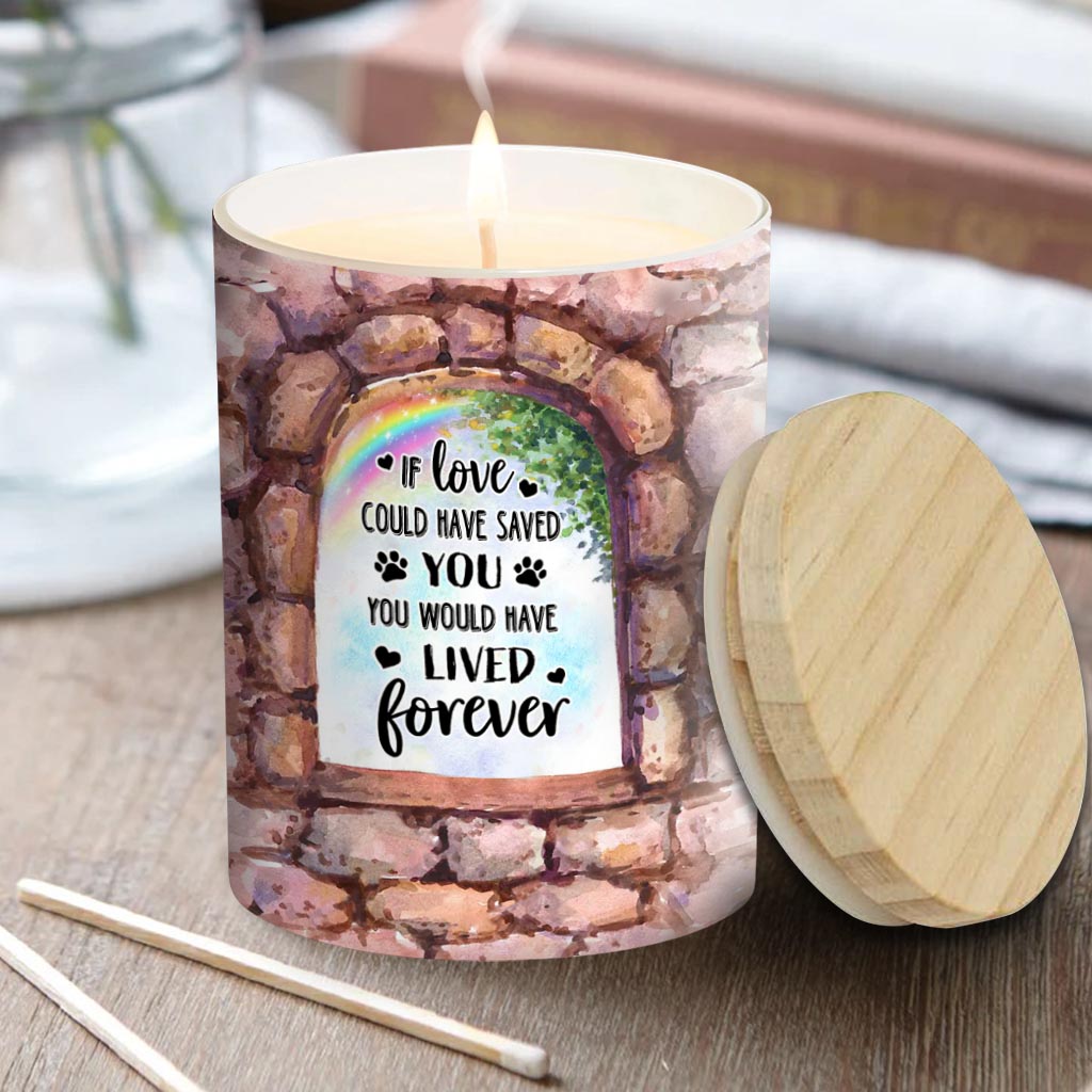 No Longer By My Side - Personalized Dog Candle With Wooden Lid