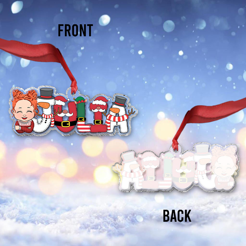 Frohe Weihnachten – Personalisierter transparenter Kinder-Weihnachtsschmuck