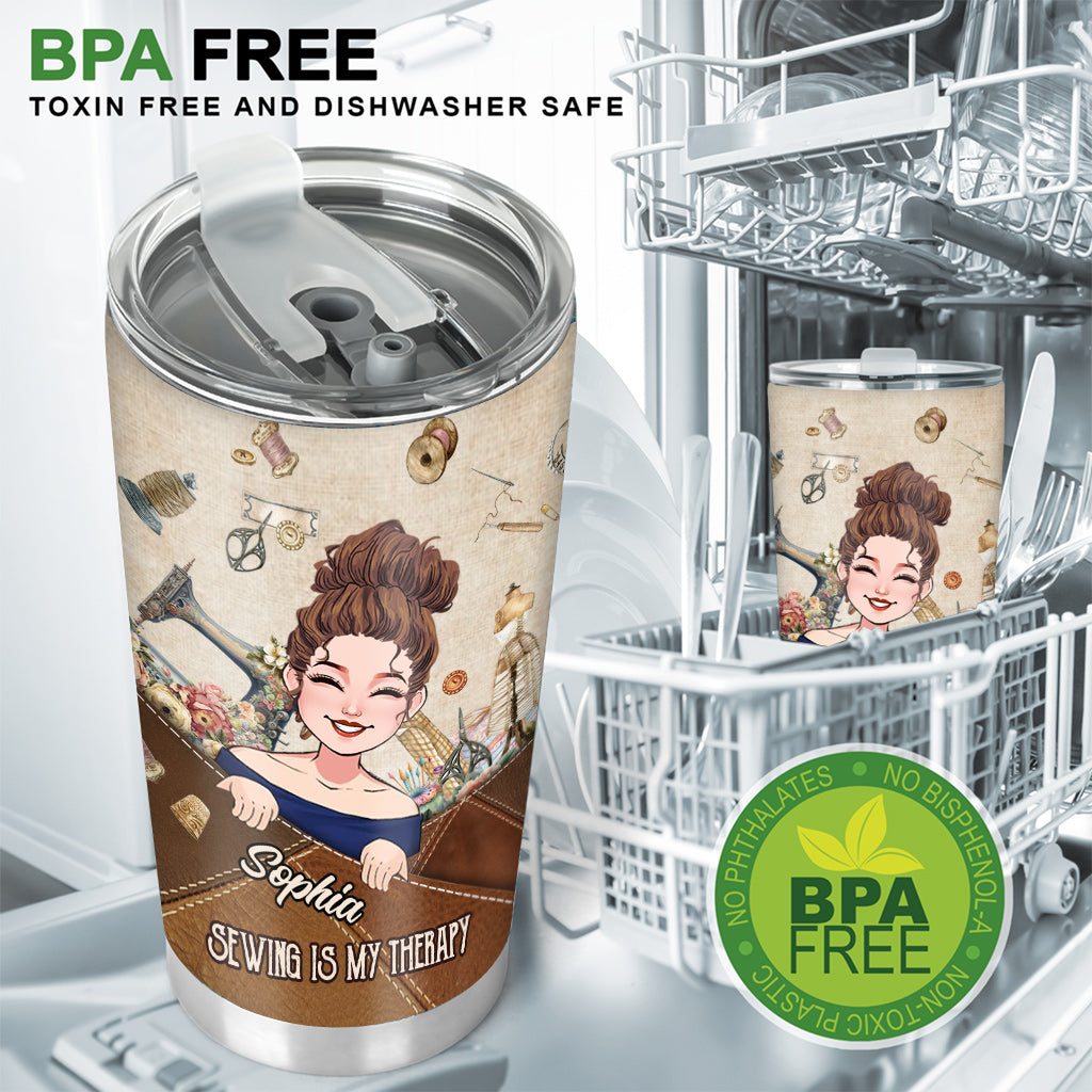 Nähen ist meine Therapie – personalisierter Nähbecher