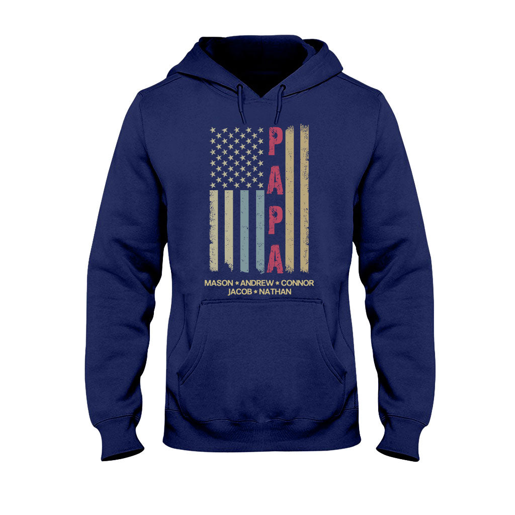 Personalisiertes Opa-T-Shirt & Hoodie mit amerikanischer Flagge