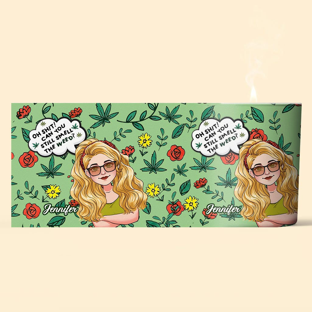 Könnte Make-up sein, könnte Gras sein – personalisierte Cannabis-Kerze mit Holzdeckel