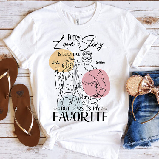 Every Love Story Is Beautiful - Personalized Couple T-shirt And Hoodie