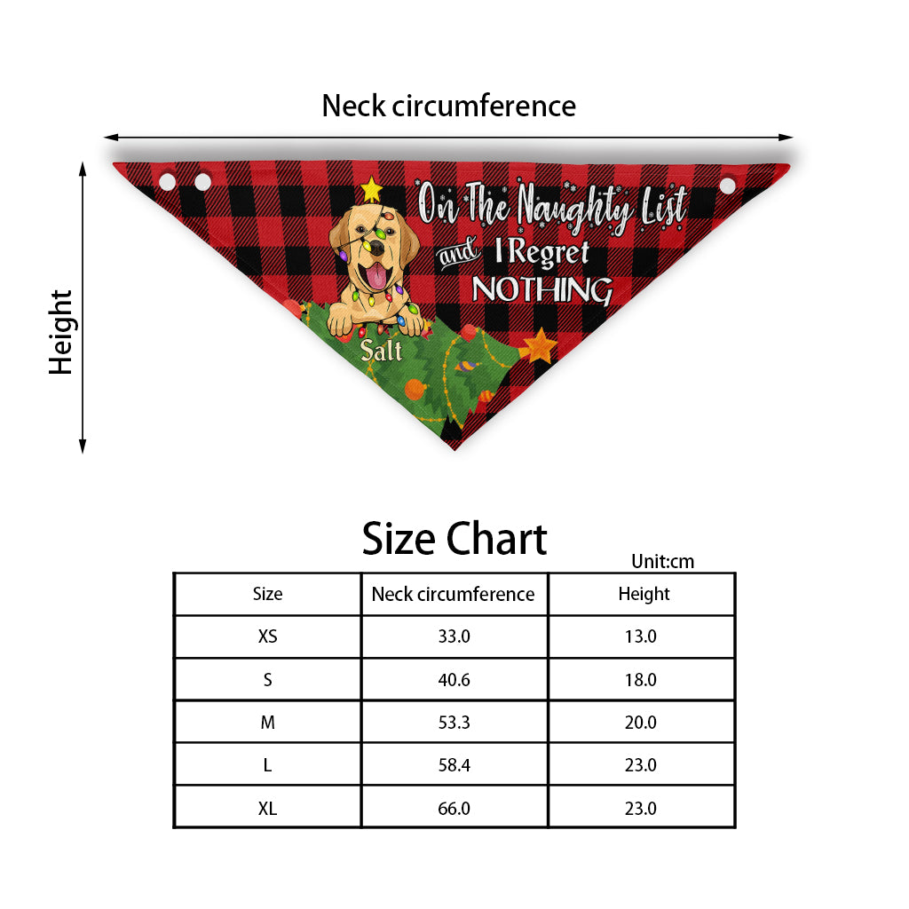 On The Naughty List - Personalized Dog Pet Bandana