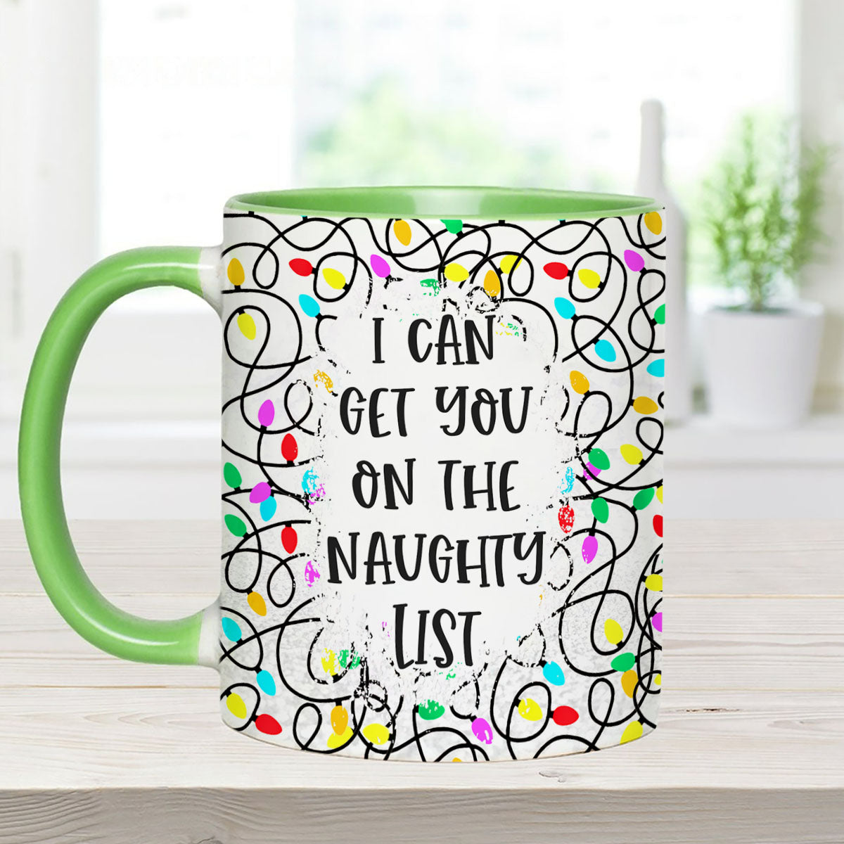 Ich kann dich auf die Liste der Unartigen bringen – Geschenk für Ehemann, Ehefrau, Freund, Freundin – Personalisierte Tasse mit Akzent