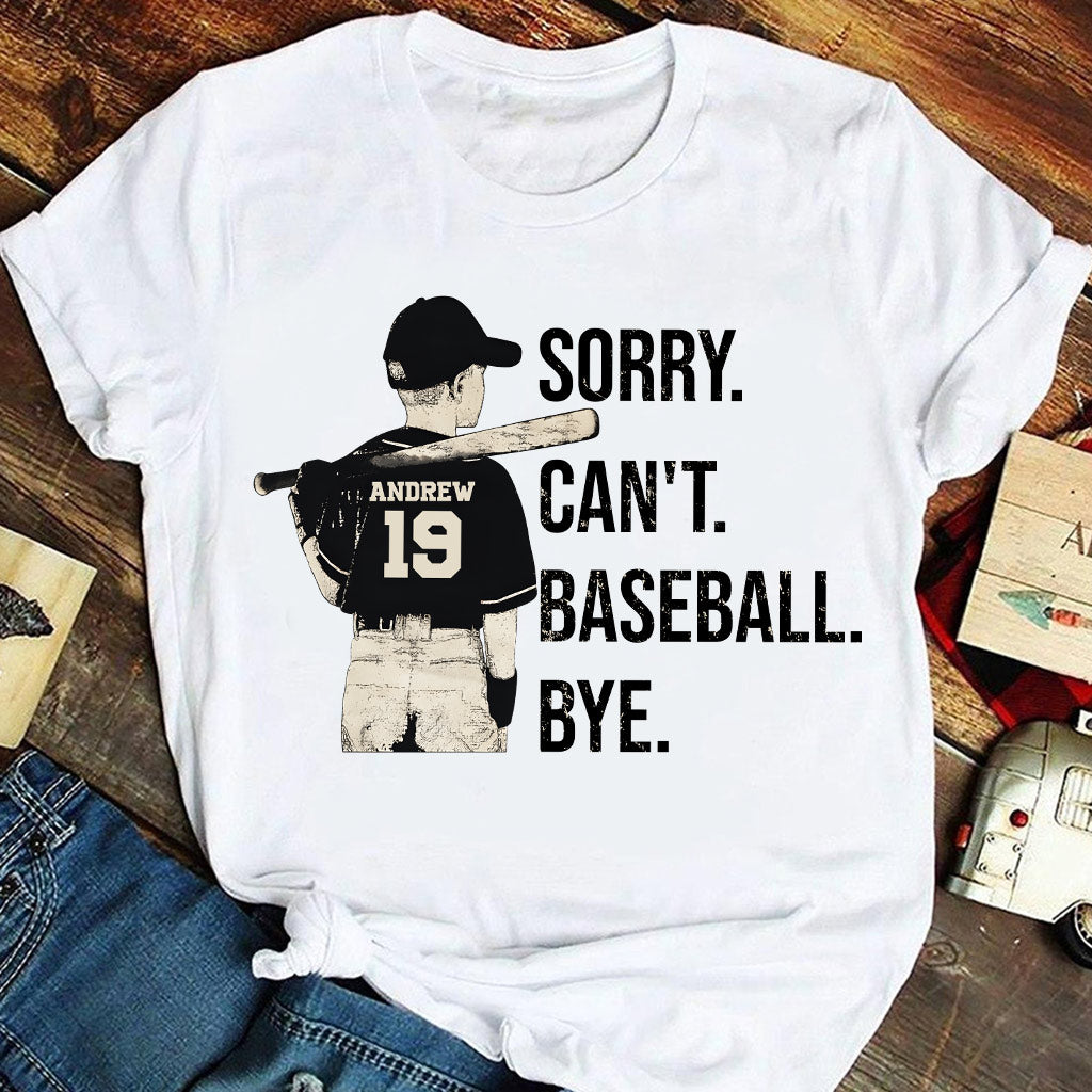 Sorry Can't Baseball Bye - Personalisiertes Baseball-T-Shirt und Hoodie