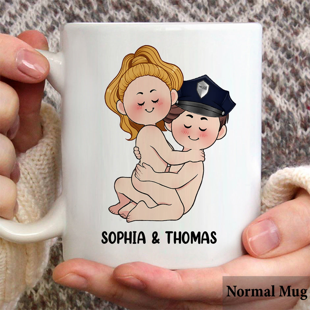 Ich liebe die Polizei – Personalisierte Tasse für Paare