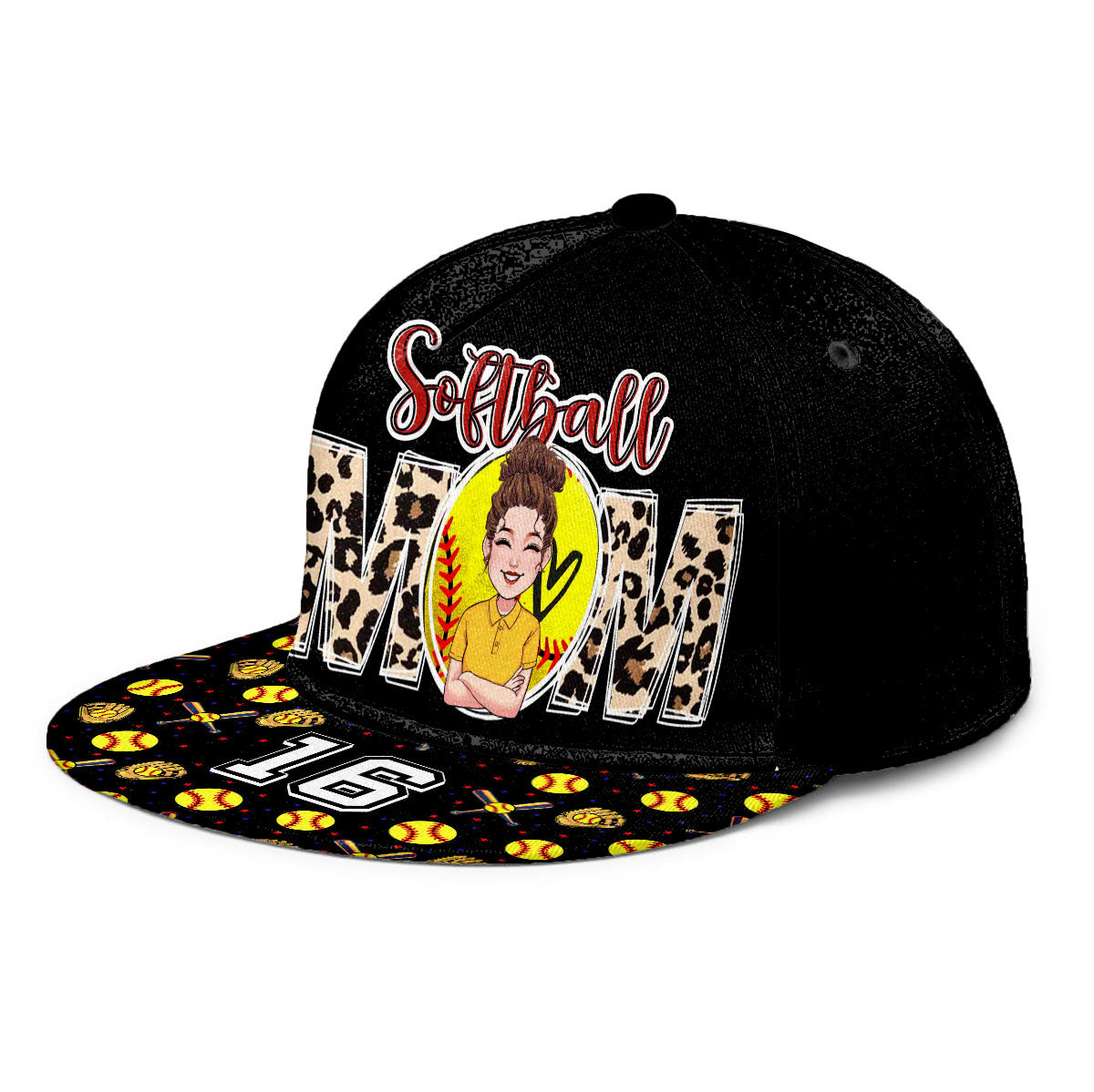 Softball Mom – Personalisierte Softball-Snapback-Kappe