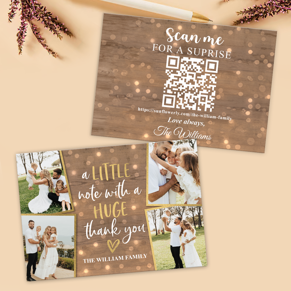 Eine kleine Notiz – personalisierte QR-Grußkarte