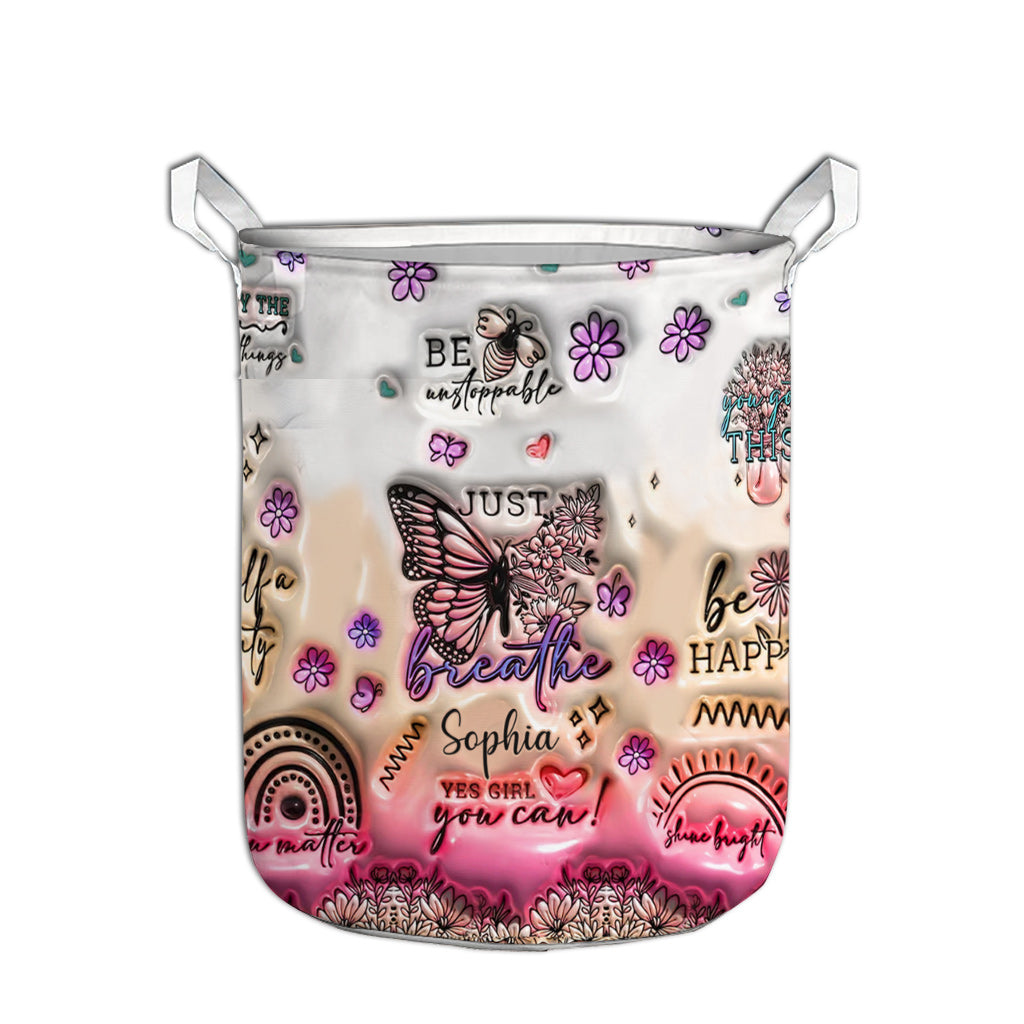 Positive Affirmationen Schmetterling - Personalisierter Schmetterlings-Aufbewahrungskorb