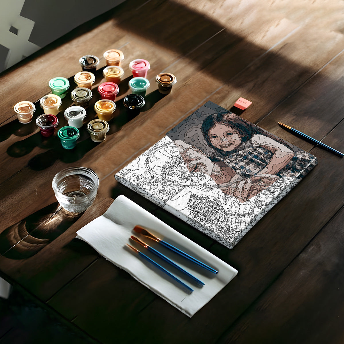 Benutzerdefiniertes Foto – Personalisiertes Malen-nach-Zahlen-Set für Opas