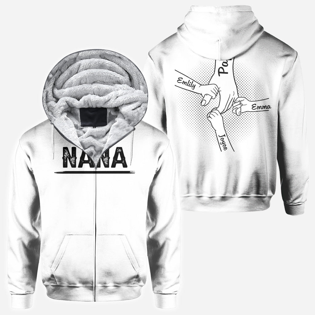 Hand in Hand werde ich dich immer beschützen – Personalisiertes Familien-T-Shirt