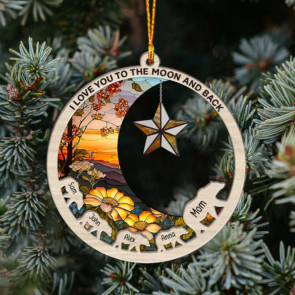 Ich liebe dich bis zum Mond und zurück – Geschenk für Mama – Personalisierter Ornament-Mix
