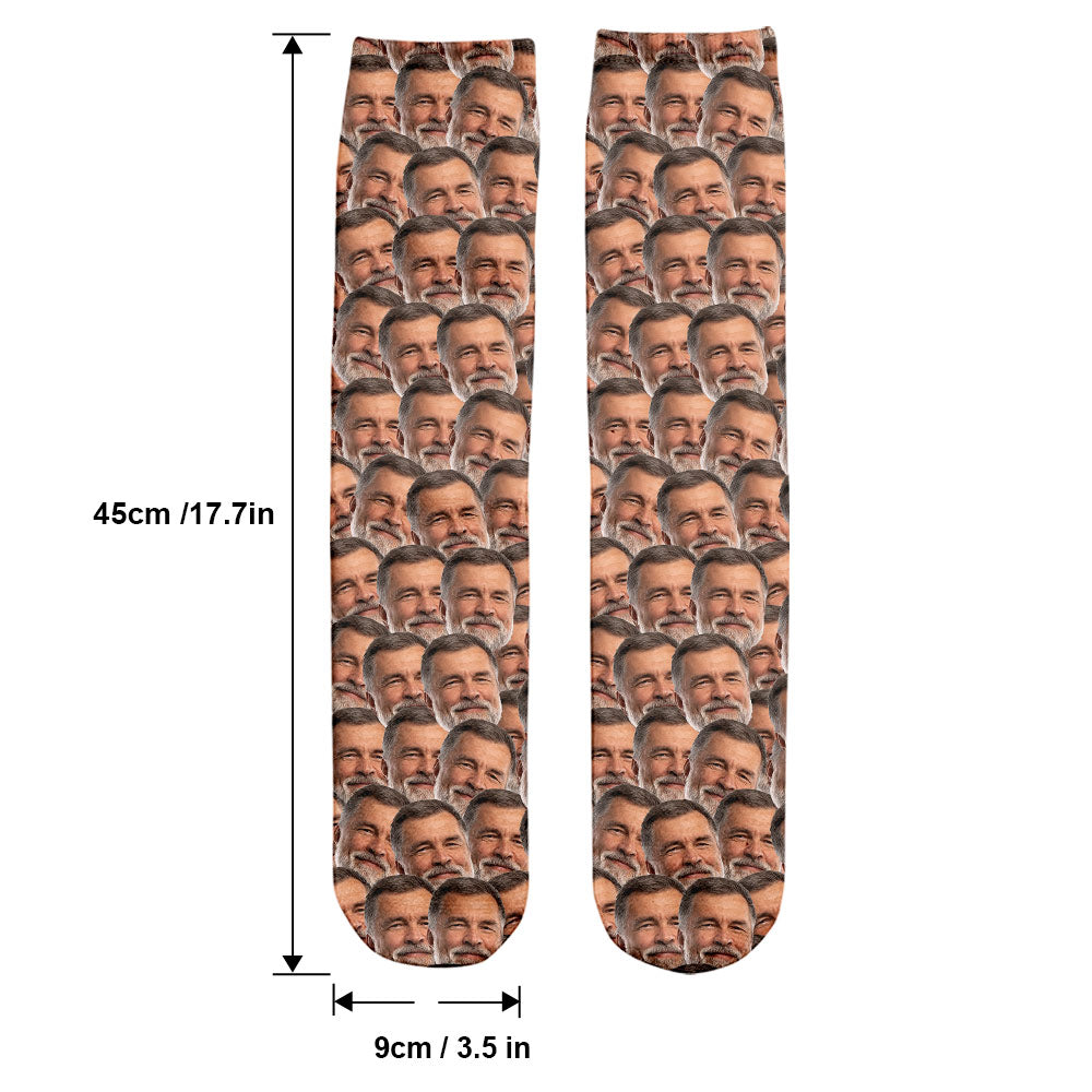 Customizable Printed Face - Personalized Uncle Socks