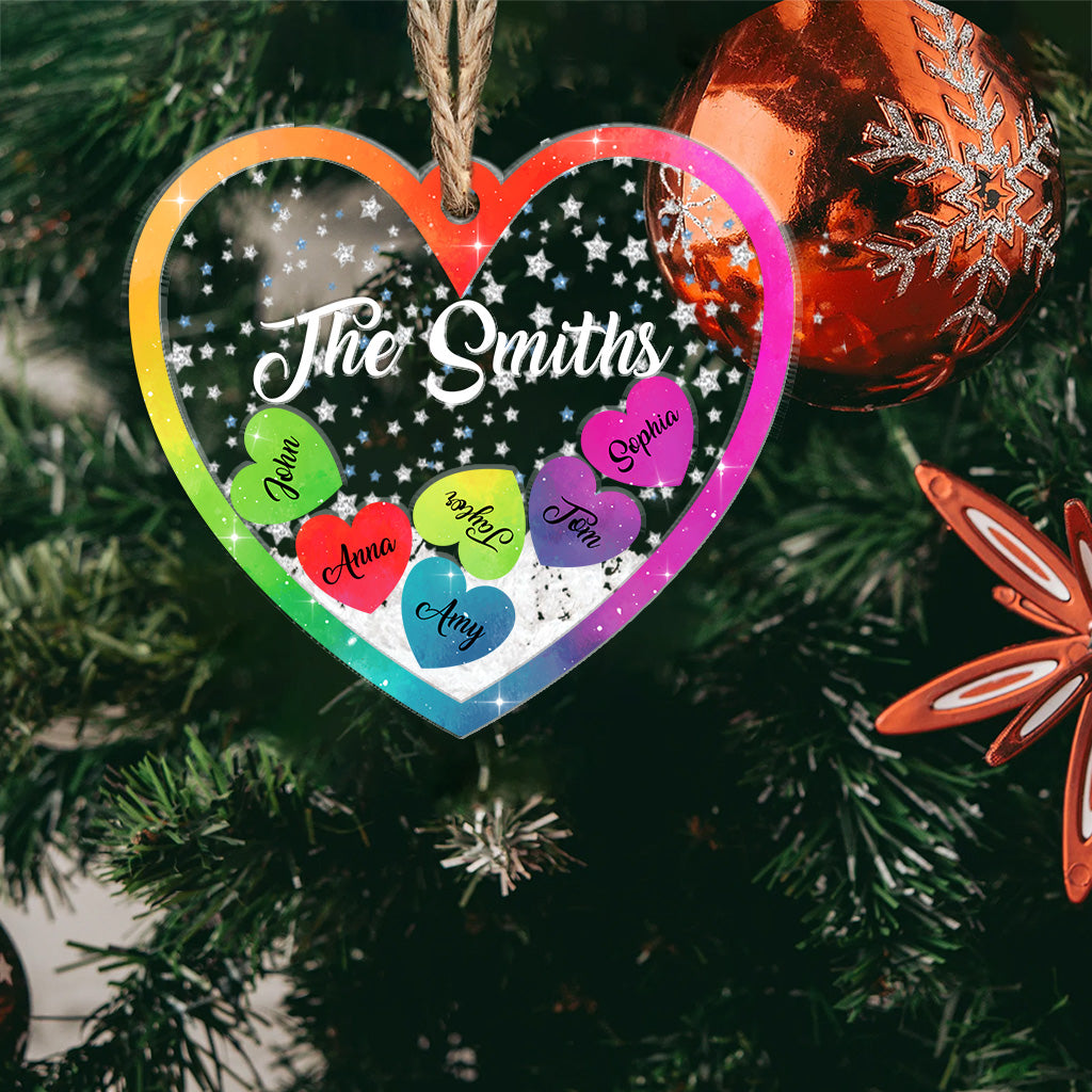 Familienliebe – Personalisierter dreilagiger Shaker-Anhänger für die Familie