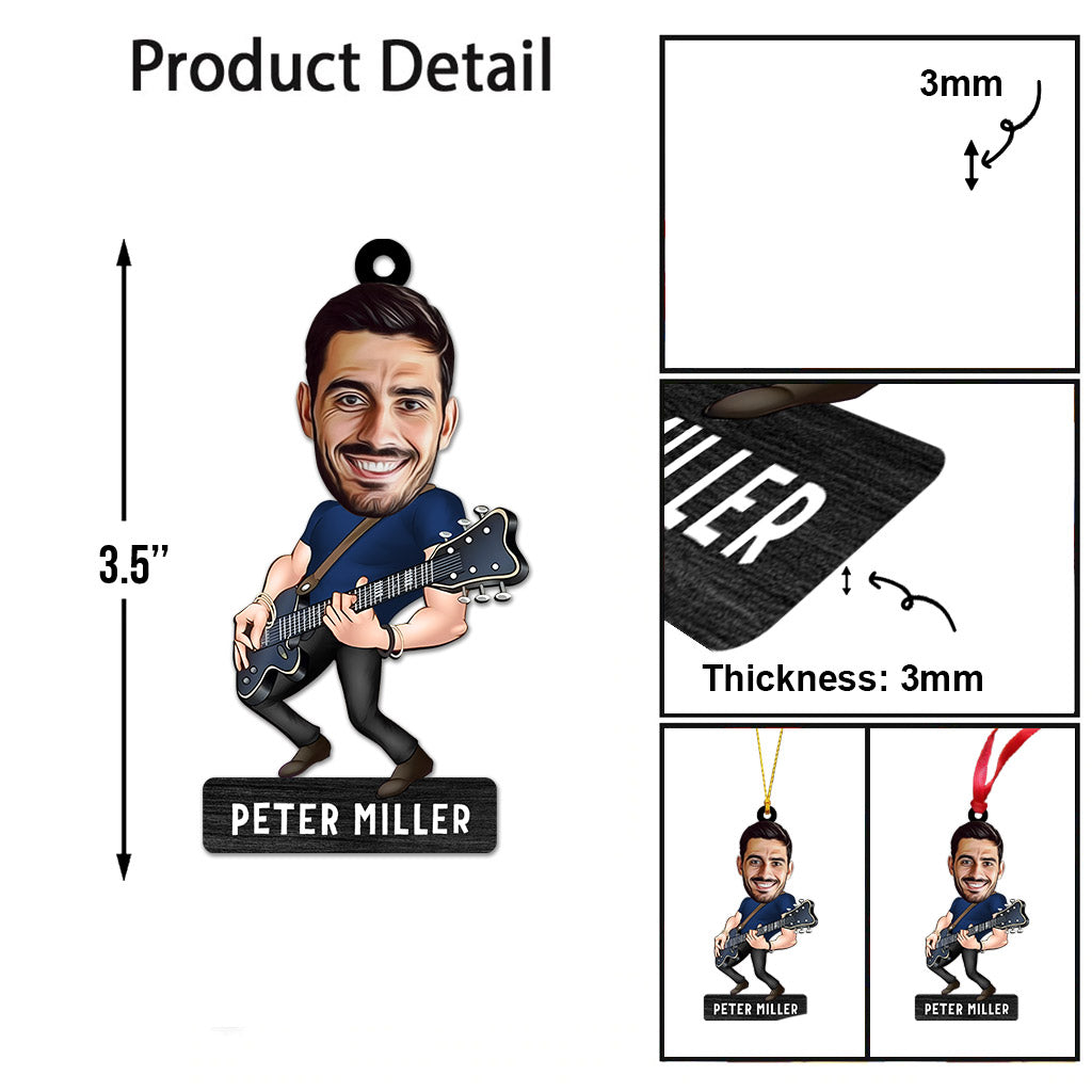 Witziger Gitarrist – Gitarrengeschenk für Ehemann, Freund, Vater, Sohn – Personalisierter Schmuck