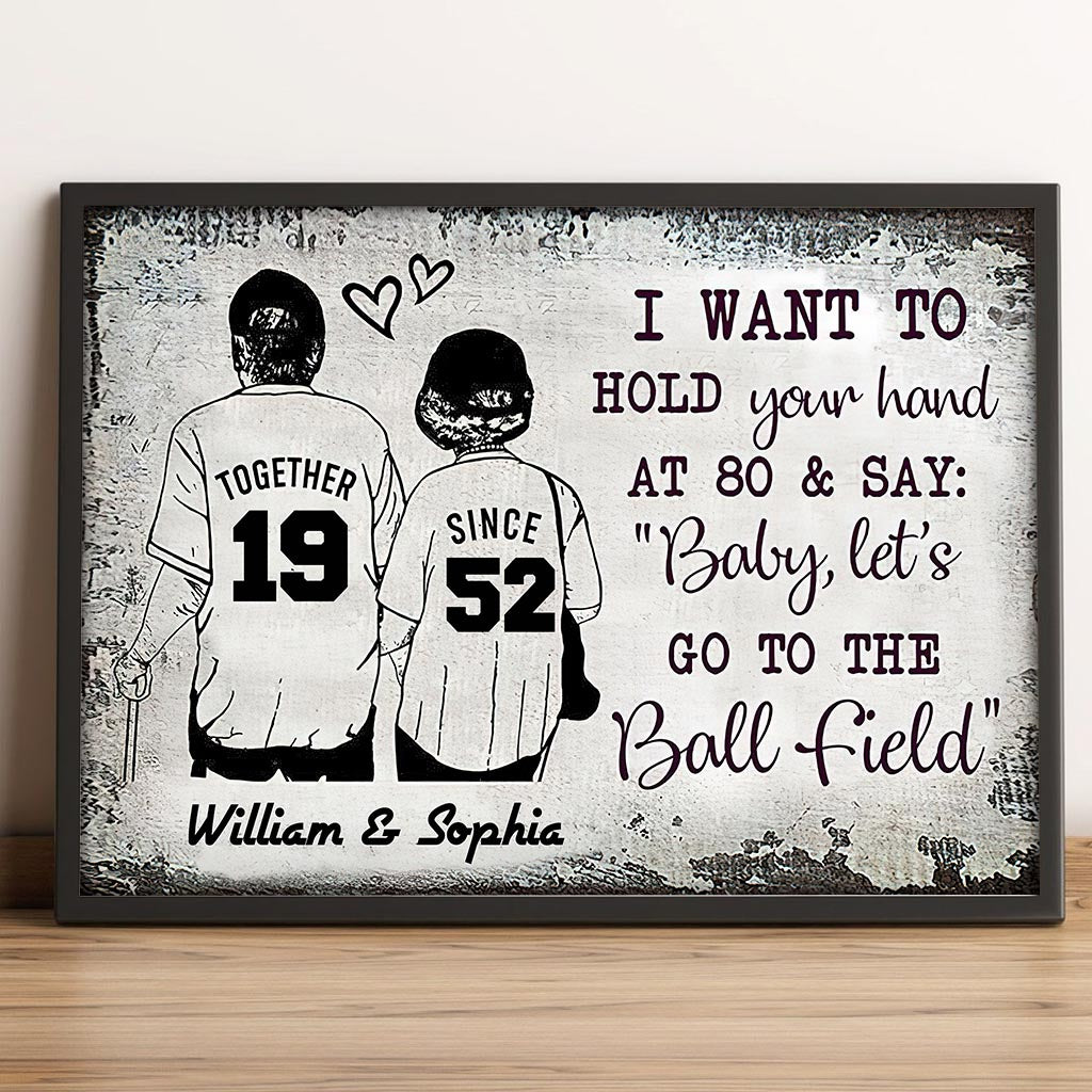 Baseball Together Since - Personalisierte Baseball-Leinwand und Poster