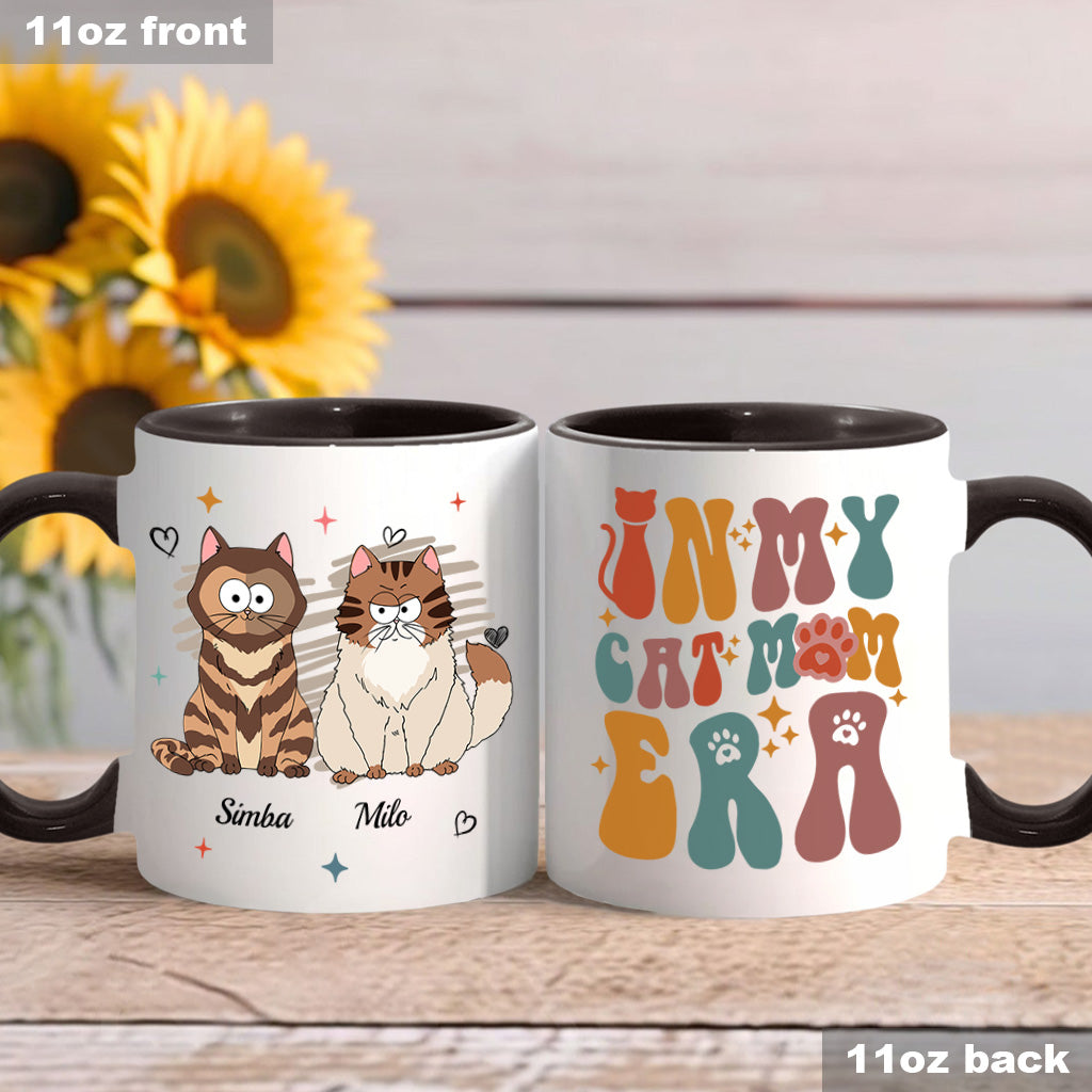 In meiner Hunde-/Katzenmama-Ära – Personalisierte Tasse mit Katzenmotiv