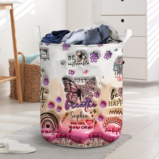 Positive Affirmations Butterfly - Personalized Butterfly Storage Basket