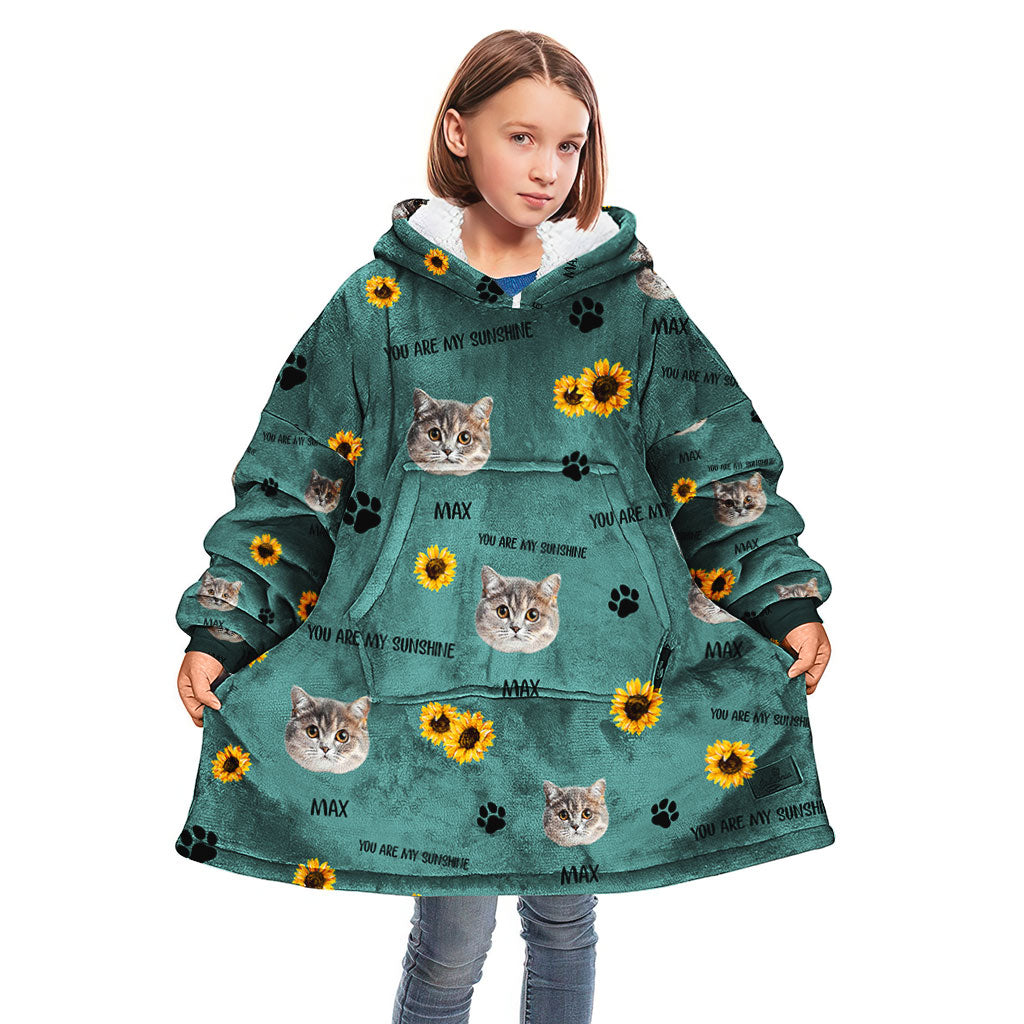 Du bist mein Sonnenschein – Hundegeschenk für Katzenliebhaber – Personalisierter Decken-Hoodie