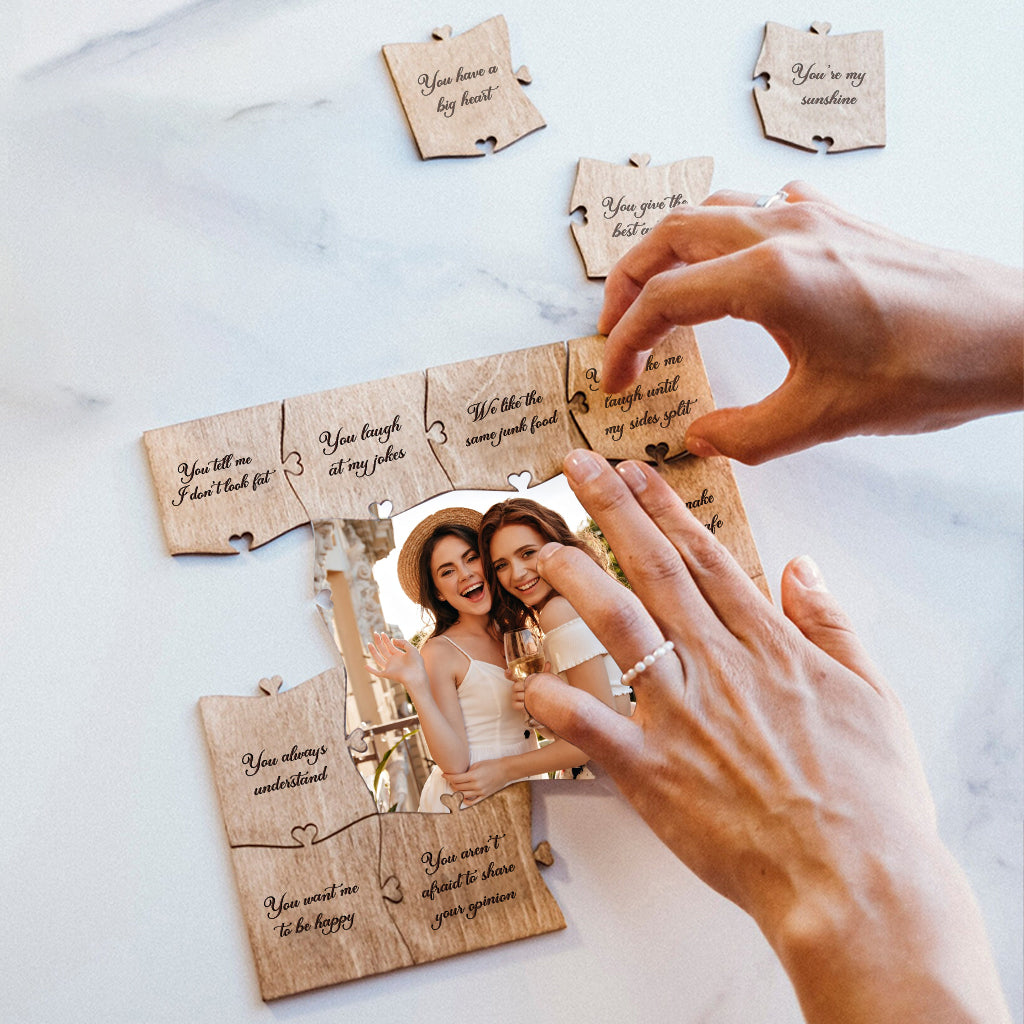 Reason Why I Love You Bestie - Personalized Bestie Picture Wooden Puzzle